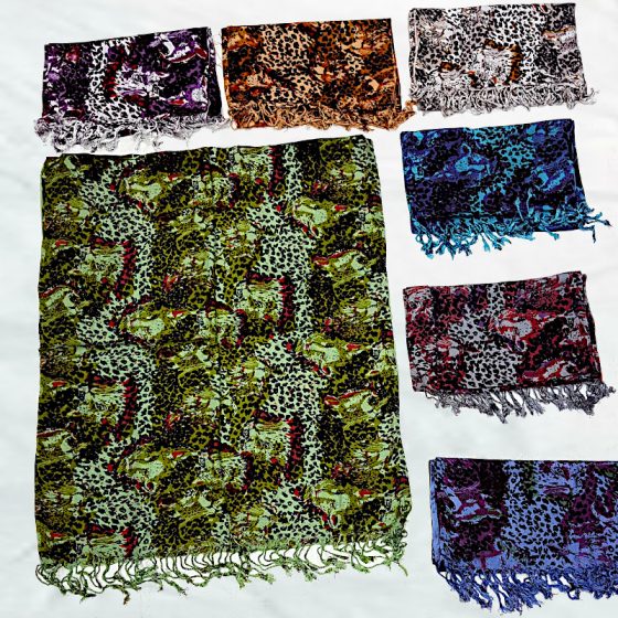 Animal Print Face Design K- 78 V <strong>Size :</strong> 70X180CMS <strong>Weight :</strong> 0.145GMS 100% Viscose
