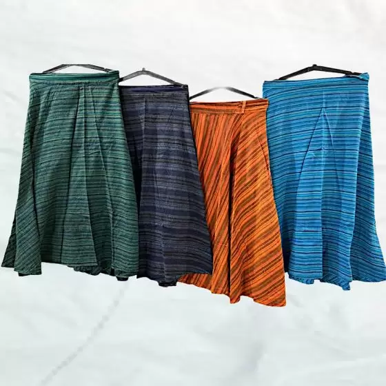 Multi stripe wrap skirt 224 Assorted colors