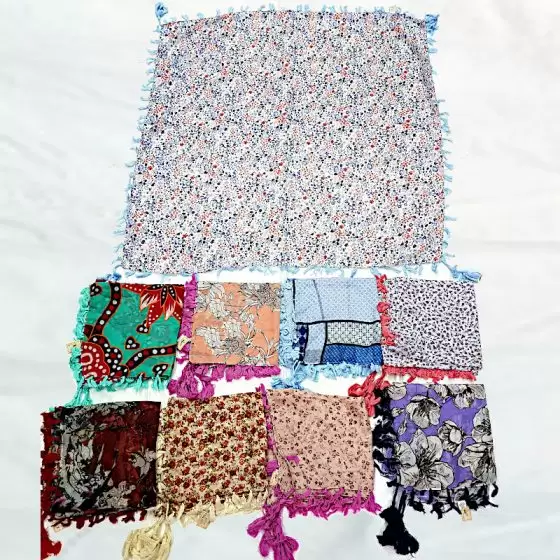 Poly Cotton Scarves with Thread frincales K 28 Assorted  