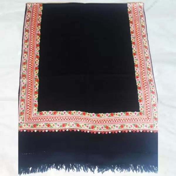 pure pashmina border embroidery shawl